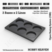 Round to Square Movement Trays Adapters for Tabletop Games