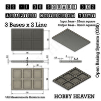 Square and Rectangle Movement Trays Adapters for Tabletop Games