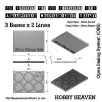 Round to Square Movement Trays Adapters for Tabletop Games