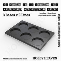 Round to Square Movement Trays Adapters for Tabletop Games