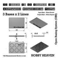 Round to Square Movement Trays Adapters for Tabletop Games