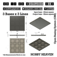 Square and Rectangle Movement Trays Adapters for Tabletop Games