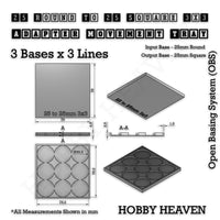 Round to Square Movement Trays Adapters for Tabletop Games