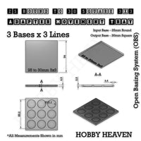 Round to Square Movement Trays Adapters for Tabletop Games