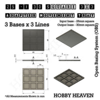 Square and Rectangle Movement Trays Adapters for Tabletop Games