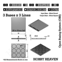 Round to Square Movement Trays Adapters for Tabletop Games