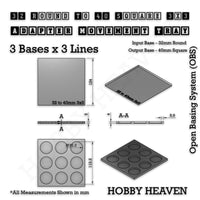 Round to Square Movement Trays Adapters for Tabletop Games