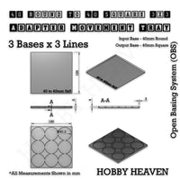 Round to Square Movement Trays Adapters for Tabletop Games