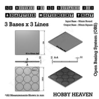 Round to Square Movement Trays Adapters for Tabletop Games