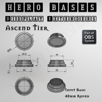 Hero Bases Display Extenders | Round and Ovals | Convert Gaming Bases to Display Bases & Plinths