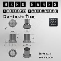 Hero Bases Display Extenders | Round and Ovals | Convert Gaming Bases to Display Bases & Plinths