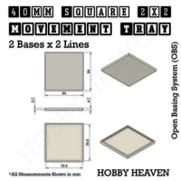 Square & Rectangle Movement Trays for Miniature Tabletop Games | Compatible with Popular Wargames | Full Range UK