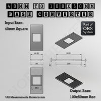 Square to Rectangle Bases Size Converters 3d Print Full Range