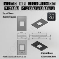 Square to Rectangle Bases Size Converters 3d Print Full Range