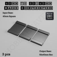 Square to Rectangle Bases Size Converters 3d Print Full Range