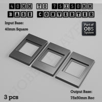 Square to Rectangle Bases Size Converters 3d Print Full Range