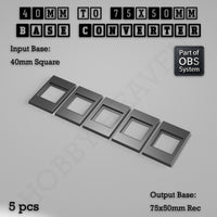 Square to Rectangle Bases Size Converters 3d Print Full Range