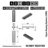 Rectangle Bases Range Sizes - 20x15mm to 75x25mm Small Sizes 3d Print Full Range Tabletop Games