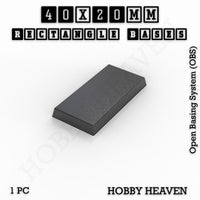Rectangle Bases Range Sizes - 20x15mm to 75x25mm Small Sizes 3d Print Full Range Tabletop Games