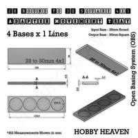 Round to Square Movement Trays Adapters for Tabletop Games