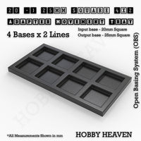 Square and Rectangle Movement Trays Adapters for Tabletop Games