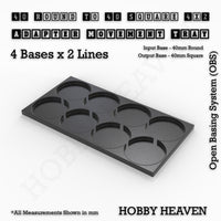 Round to Square Movement Trays Adapters for Tabletop Games