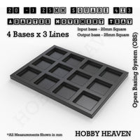 Square and Rectangle Movement Trays Adapters for Tabletop Games
