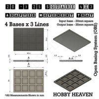 Square and Rectangle Movement Trays Adapters for Tabletop Games
