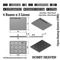 Round to Square Movement Trays Adapters for Tabletop Games