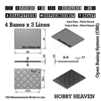 Round to Square Movement Trays Adapters for Tabletop Games