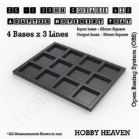Square and Rectangle Movement Trays Adapters for Tabletop Games