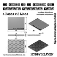 Round to Square Movement Trays Adapters for Tabletop Games