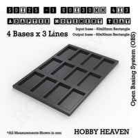 Square and Rectangle Movement Trays Adapters for Tabletop Games
