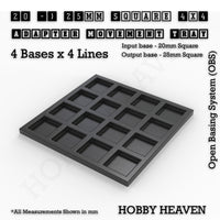 Square and Rectangle Movement Trays Adapters for Tabletop Games