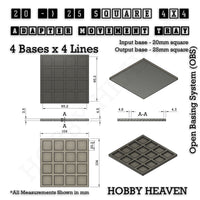 Square and Rectangle Movement Trays Adapters for Tabletop Games