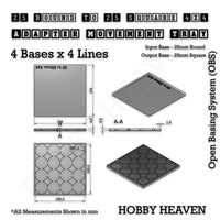 Round to Square Movement Trays Adapters for Tabletop Games