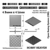 Round to Square Movement Trays Adapters for Tabletop Games