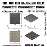 Square and Rectangle Movement Trays Adapters for Tabletop Games