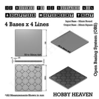 Round to Square Movement Trays Adapters for Tabletop Games