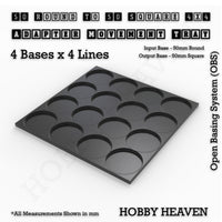 Round to Square Movement Trays Adapters for Tabletop Games