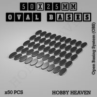 50x25mm Oval Textured Bases 3d Printed