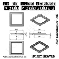 Square to Square Bases Size Converters 3d Print Full Range