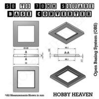 Square to Square Bases Size Converters 3d Print Full Range