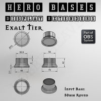 Hero Bases Display Extenders | Round and Ovals | Convert Gaming Bases to Display Bases & Plinths