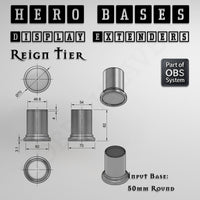 Hero Bases Display Extenders | Round and Ovals | Convert Gaming Bases to Display Bases & Plinths