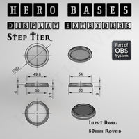 Hero Bases Display Extenders | Round and Ovals | Convert Gaming Bases to Display Bases & Plinths