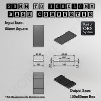 Square to Rectangle Bases Size Converters 3d Print Full Range