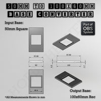 Square to Rectangle Bases Size Converters 3d Print Full Range