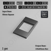 Square to Rectangle Bases Size Converters 3d Print Full Range