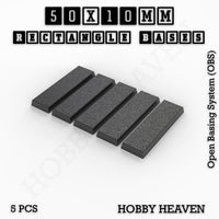Rectangle Bases Range Sizes - 20x15mm to 75x25mm Small Sizes 3d Print Full Range Tabletop Games